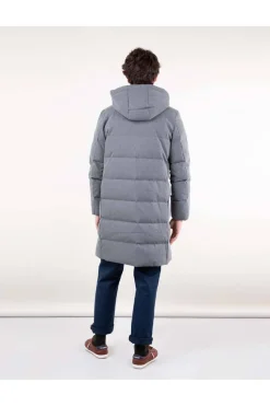 Abrigo Hombre El Ganso Acolchado Largo Franela 1040W240023 Gris