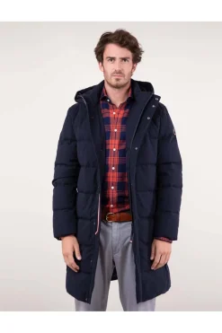 Abrigo Hombre El Ganso Acolchado Largo Franela 1040W240022 Marino
