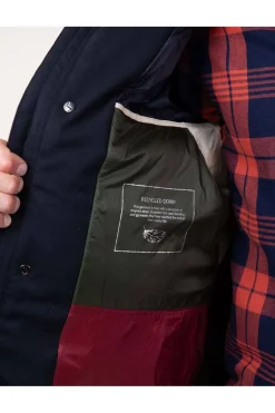 Abrigo Hombre El Ganso Acolchado Largo Franela 1040W240022 Marino