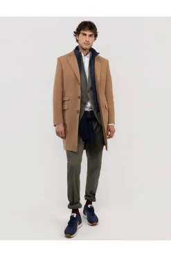 Abrigo Hombre El Ganso Paño Liso 1040W250020 Camel