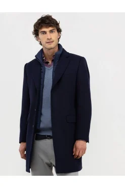 Abrigo Hombre El Ganso Paño Liso 1040W250020 Marino