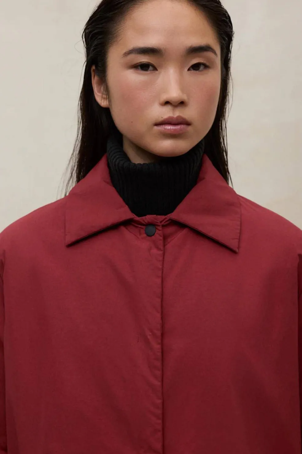 Abrigo Mujer Ecoalf Marins 651 Red Velvet