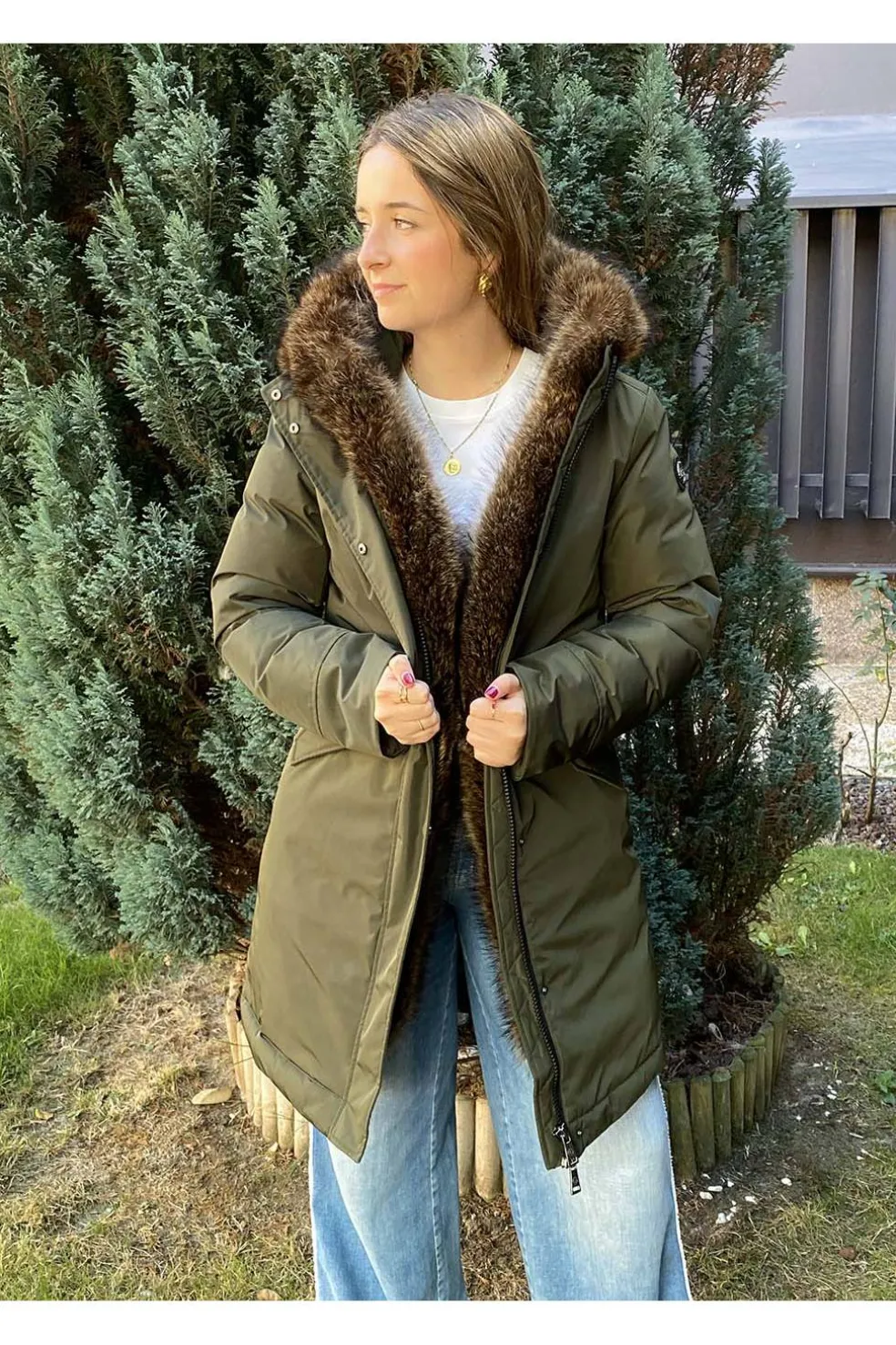 abrigo mujer Henry Arroway yukon khaki