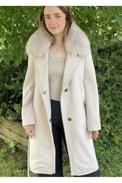 Abrigo Mujer Medinapiel KS16 Gris Perla