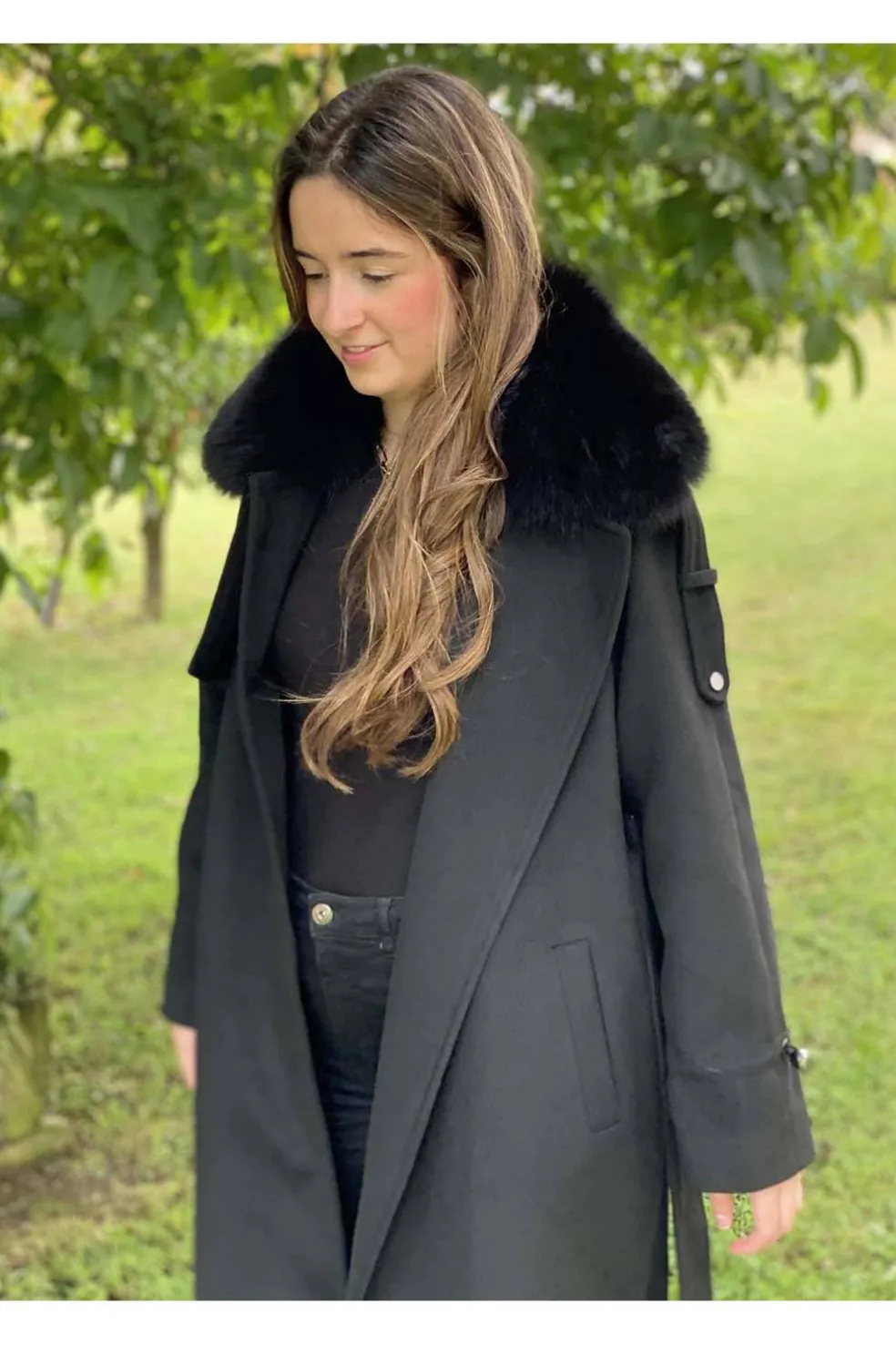 Abrigo Mujer Medinapiel Maria Negro