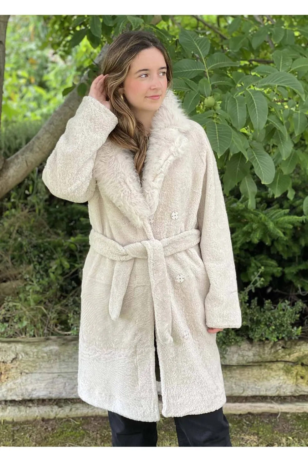 Abrigo Reversible Mujer Medinapiel Jenny Beige