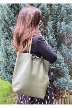 Bolso Shopping de Piel Medinapiel Verde