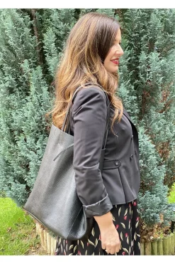 Bolso Shopping de Piel Medinapiel Negro