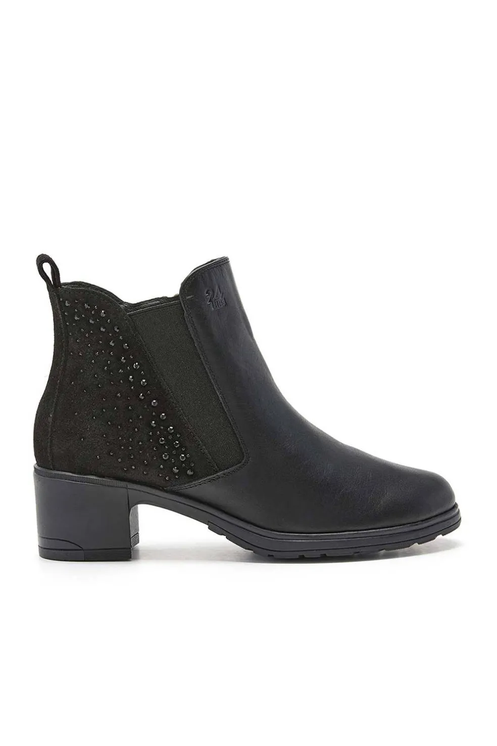 botin piel mujer 24 horas 25819 negro