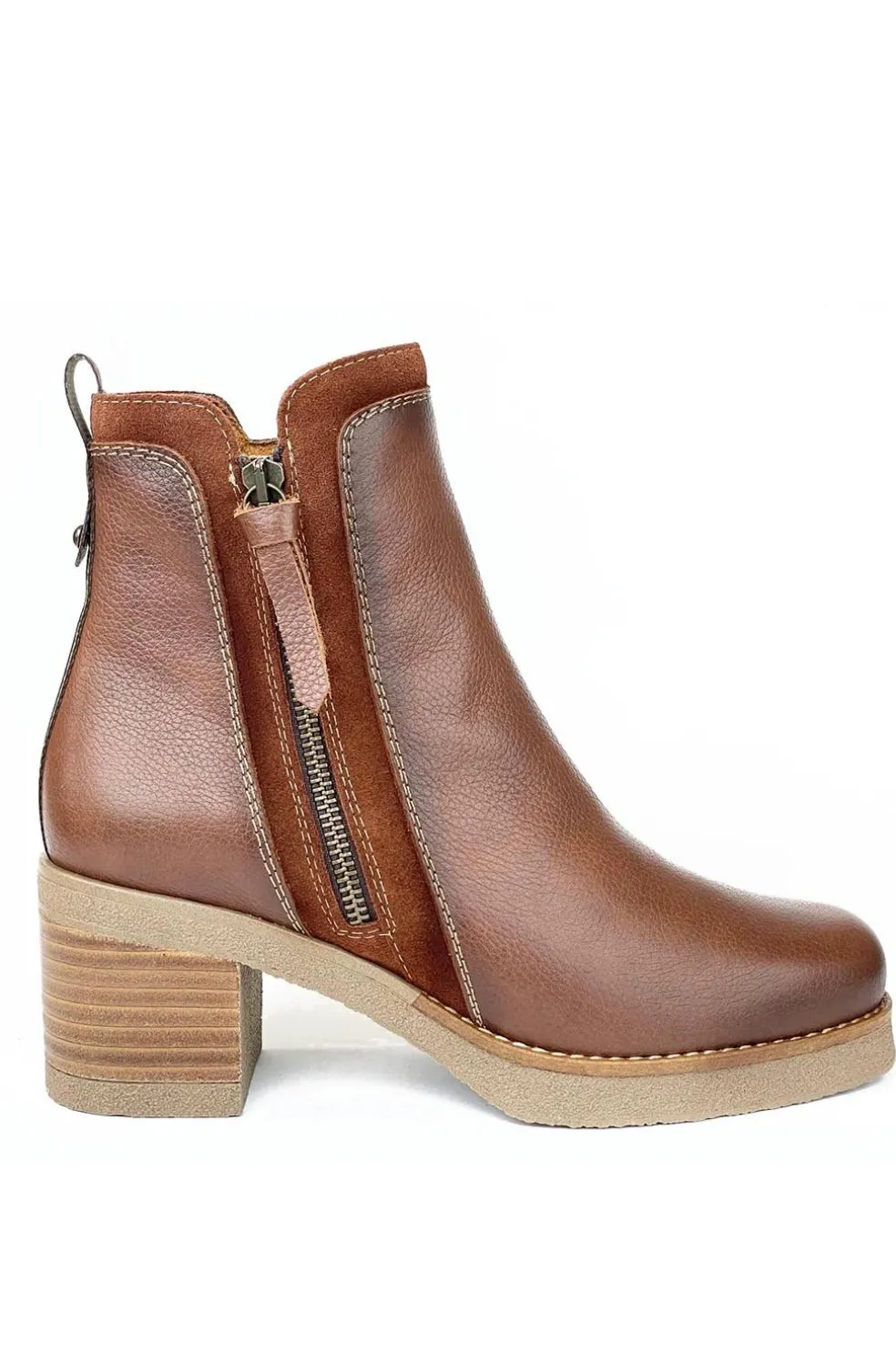 Botín Mujer Desiree Mulan10 Combinado Avellana