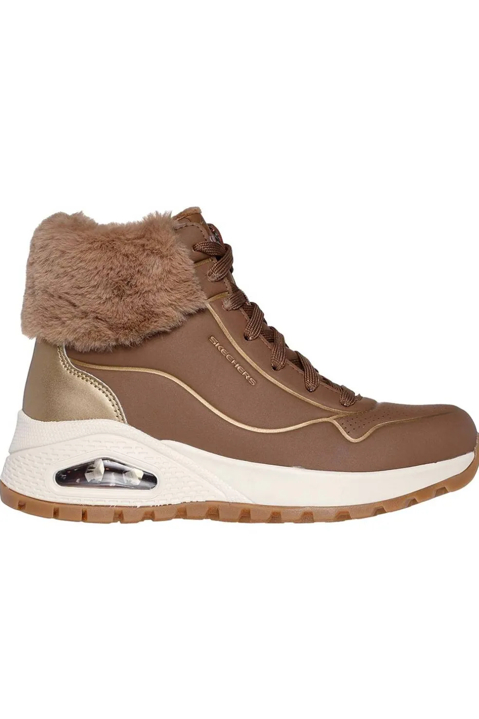 Botín Mujer Skechers Uno Rugged Fall Shimmer 167993 Taupe Gold