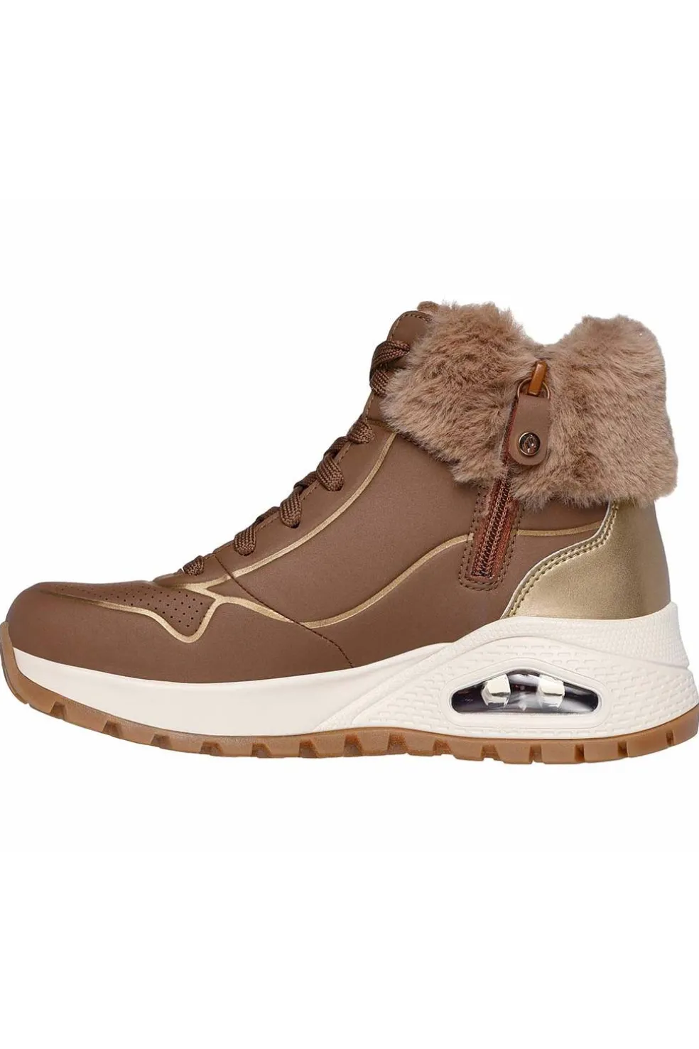 Botín Mujer Skechers Uno Rugged Fall Shimmer 167993 Taupe Gold