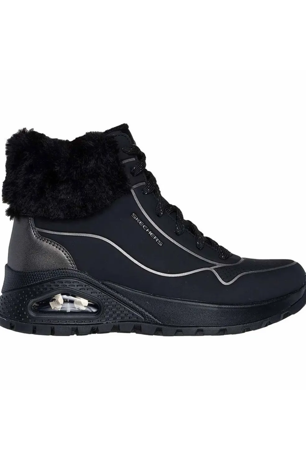 Botín Mujer Skechers Uno Rugged Fall Shimmer 167993 Negro Peltre