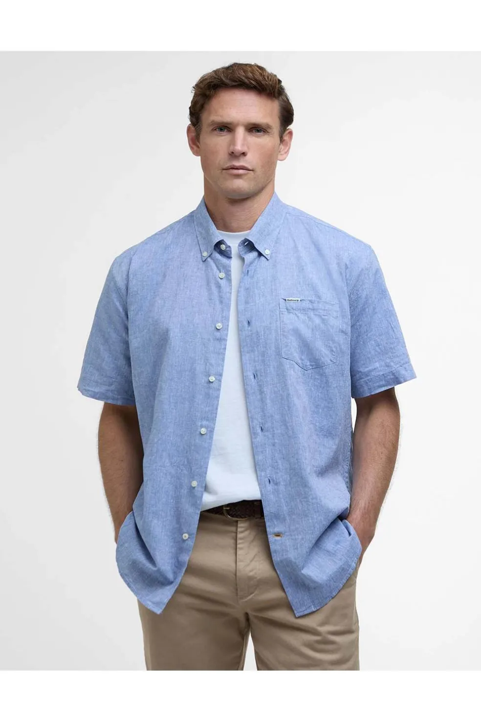 Camisa Hombre Barbour Nelson Regular Short-Sleeved MSH5595BL33 Classic Blue