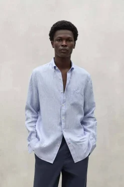 Camisa Hombre Ecoalf Adan 344 Offwhitebluestripe