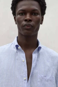 Camisa Hombre Ecoalf Adan 344 Offwhitebluestripe