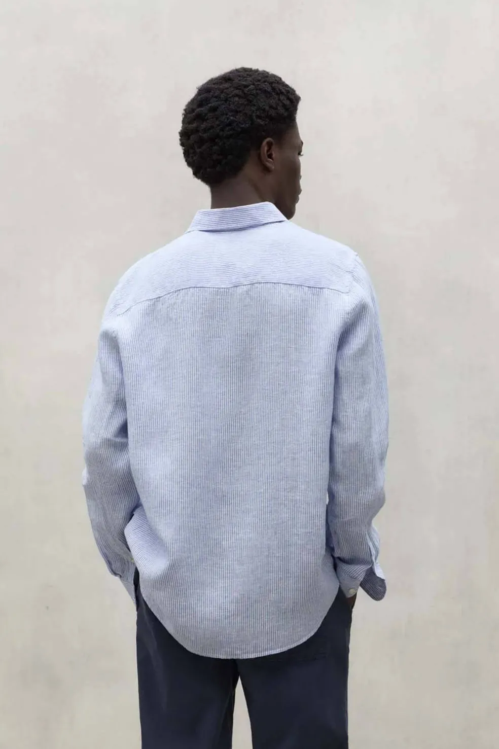 Camisa Hombre Ecoalf Adan 344 Offwhitebluestripe