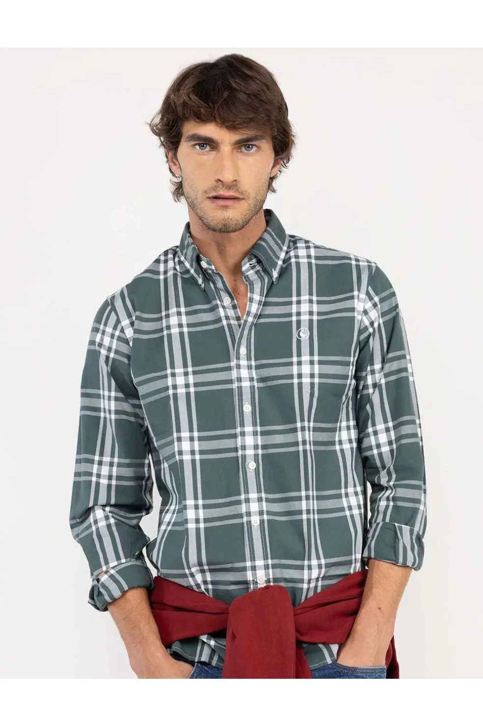 Camisa Hombre El Ganso Cuadro Brit Algodón 1050W250111 Verde