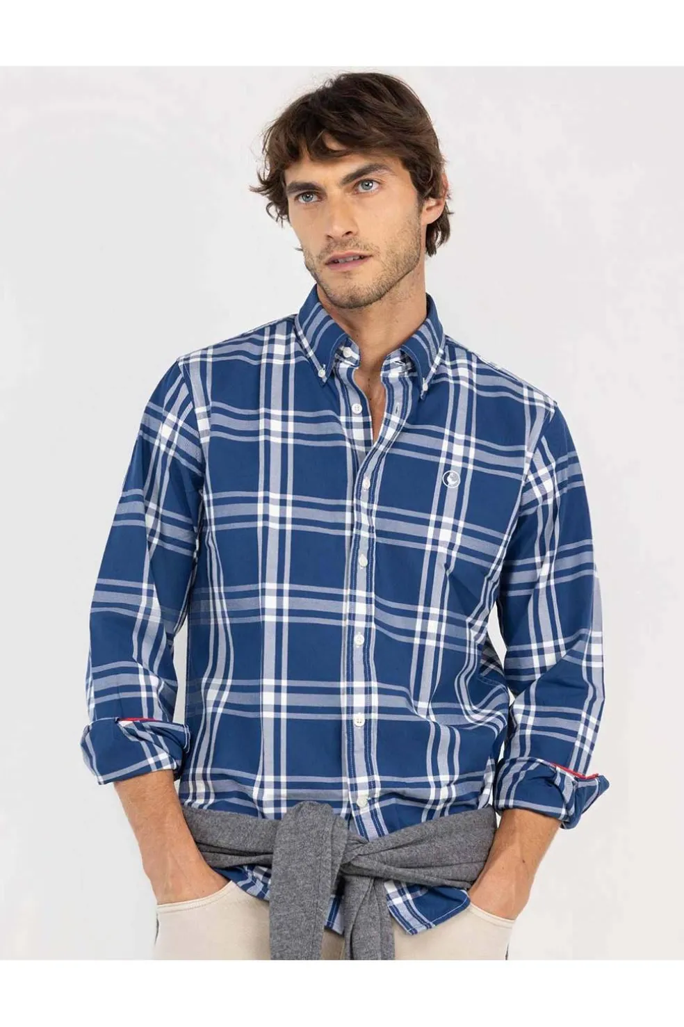 Camisa Hombre El Ganso Cuadro Brit Algodón 1050W250108 Marino