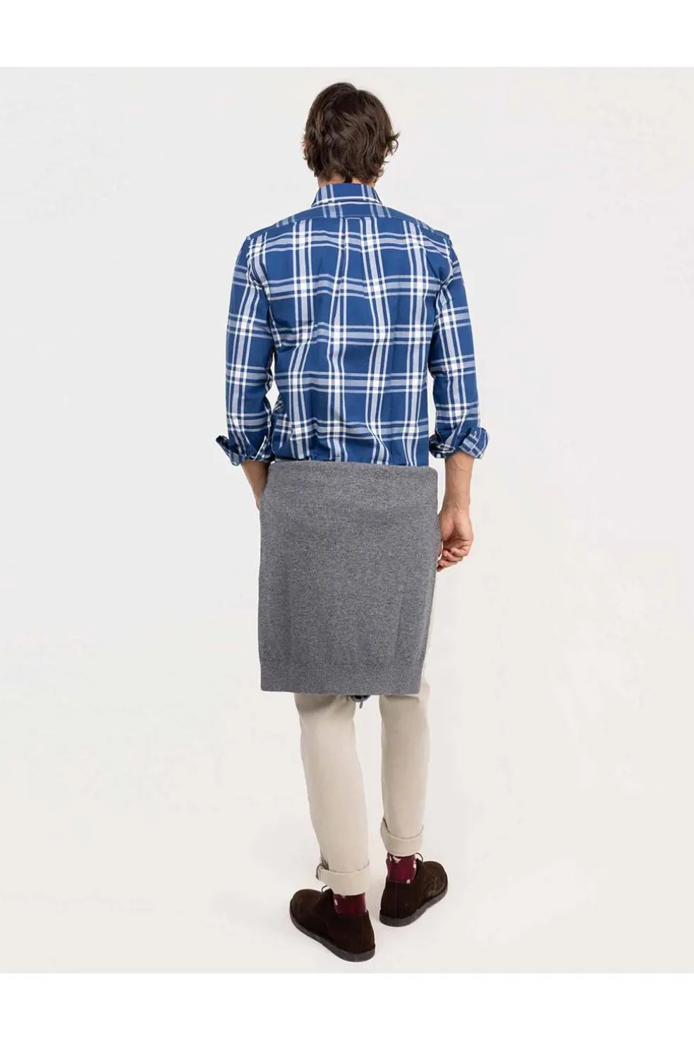 Camisa Hombre El Ganso Cuadro Brit Algodón 1050W250108 Marino