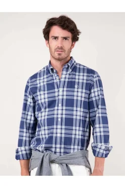 Camisa Hombre El Ganso tartan 1050w240058 marino