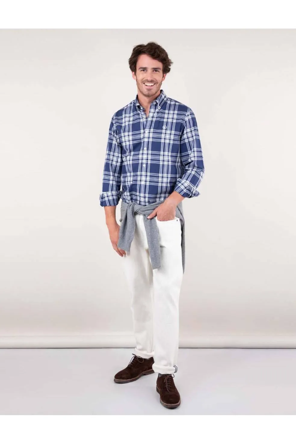 Camisa Hombre El Ganso tartan 1050w240058 marino