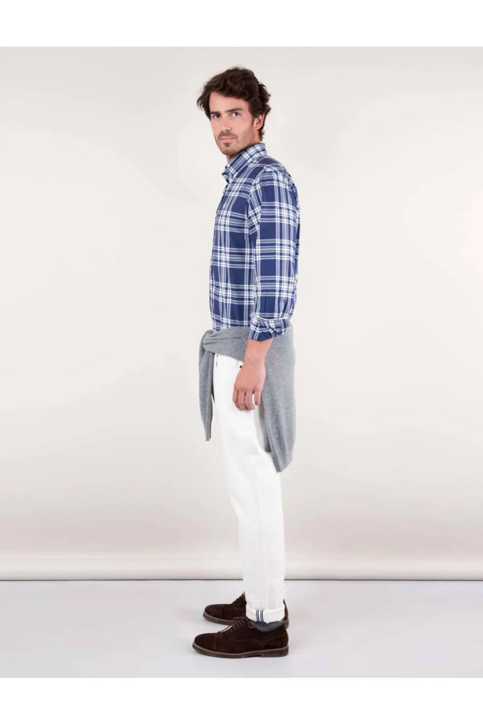 Camisa Hombre El Ganso tartan 1050w240058 marino