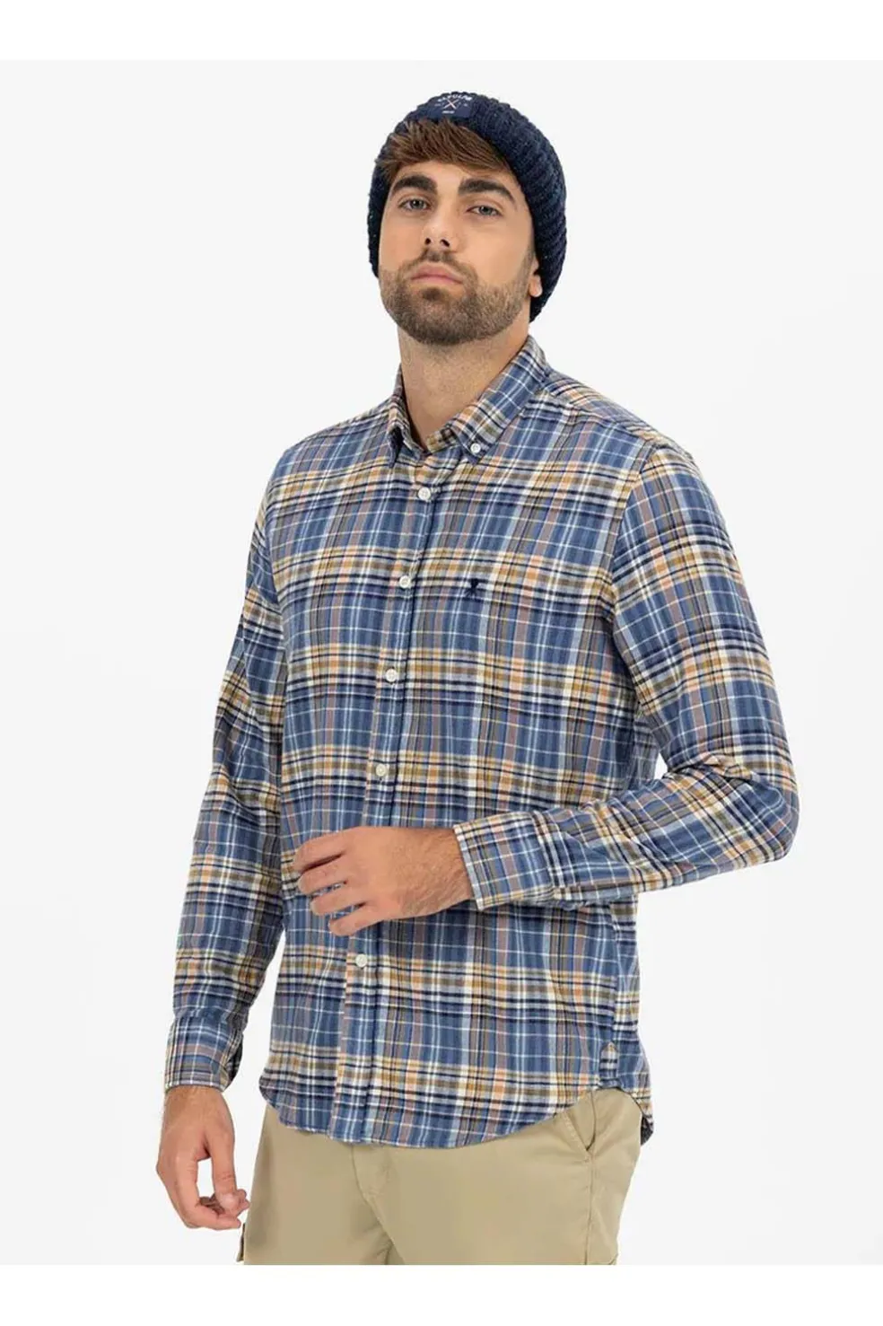 Camisa Hombre El Pulpo Cuadros Amur Viyela 11050325397714 Índigo