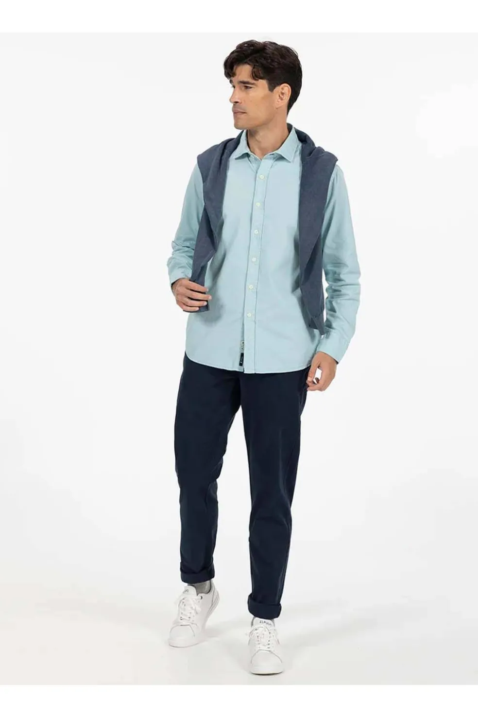 Camisa Hombre El Pulpo Logo a Tono Sarga Lavada 11050925406815 Verde Agua Levadé