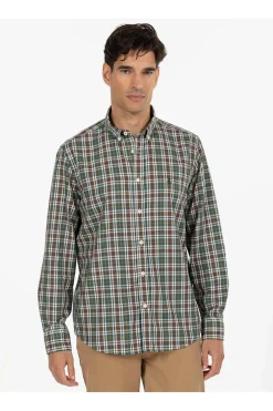 Camisa Hombre El Pulpo Multicuadro Twill 11050925370206 Mostaza