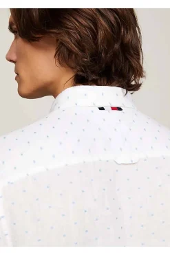 camisa Tommy Hilfiger de corte slim con logo bordado mw0mw34615 0k4