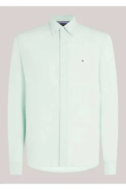 camisa Tommy Hilfiger de lino teñido con pigmentos mw0mw34602 lxz