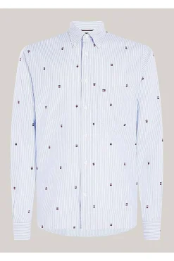 camisa Tommy Hilfiger global stripe de corte regular mw0mw34608 0a5