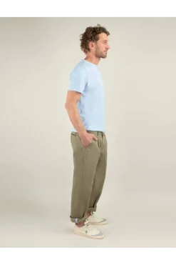 camiseta Hombre El Ganso 1100s 250067 cuello caja garment dyed celeste