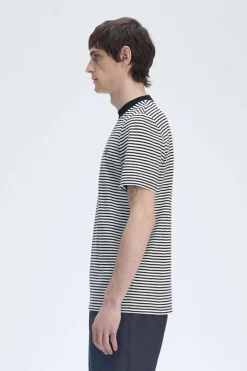 camiseta hombre Fred Perry m6581 608 azul marino blanco