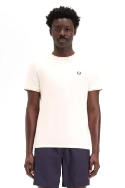 camiseta hombre Fred Perry m1588 y20 crudo claro