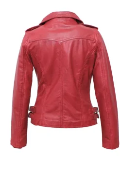 Cazadora cuero estilo perfecto Tonny Red