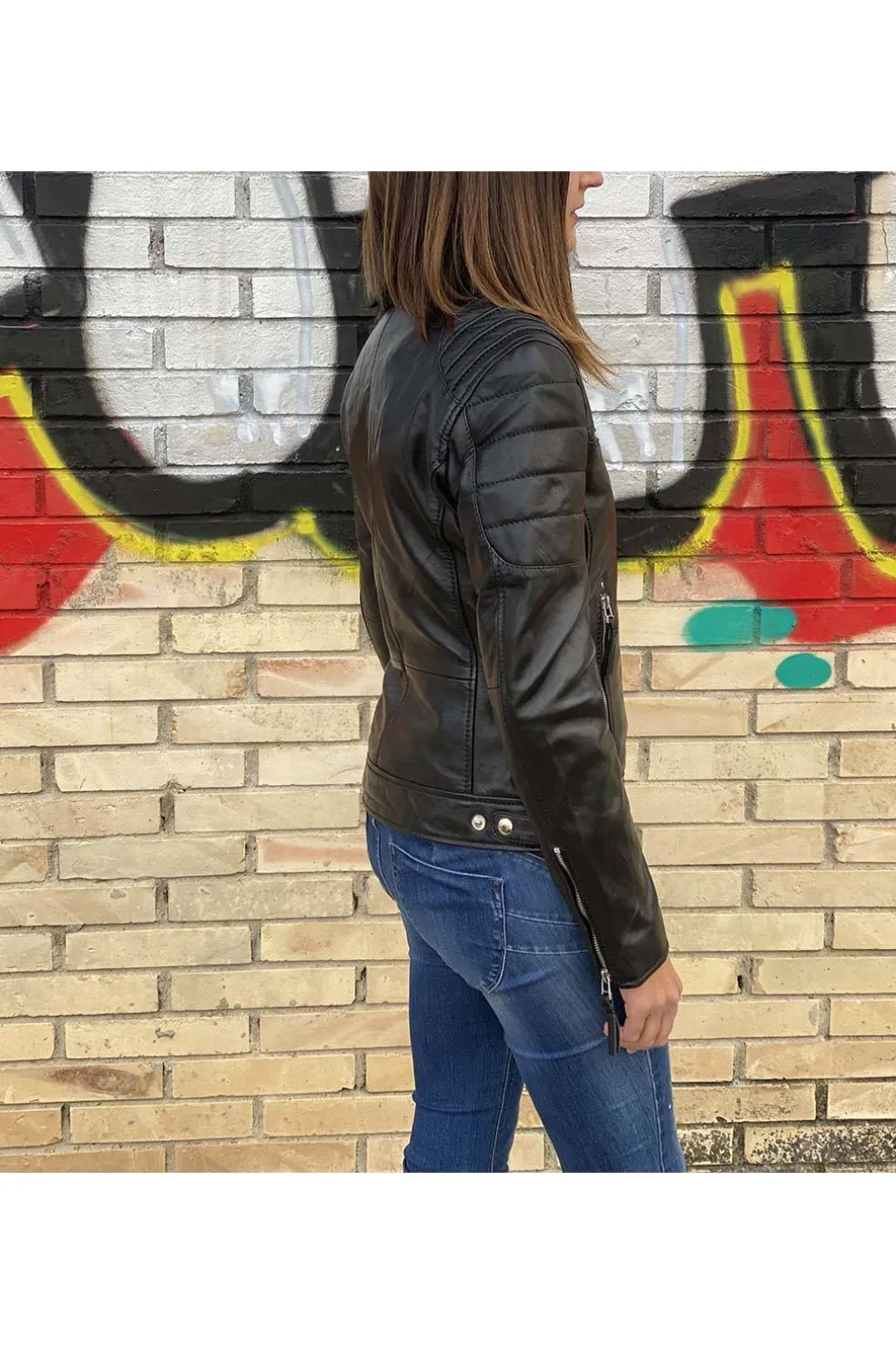 Cazadora cuero ldmdp black