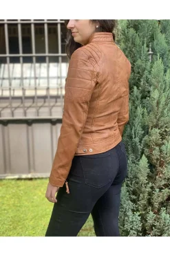 Cazadora cuero ldmdp tan