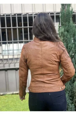 Cazadora cuero ldmdp tan