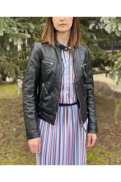 Cazadora cuero mdp anny black