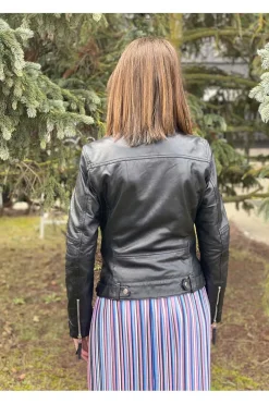 Cazadora cuero mdp anny black