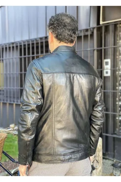 Cazadora cuero MDP biker pr506 black