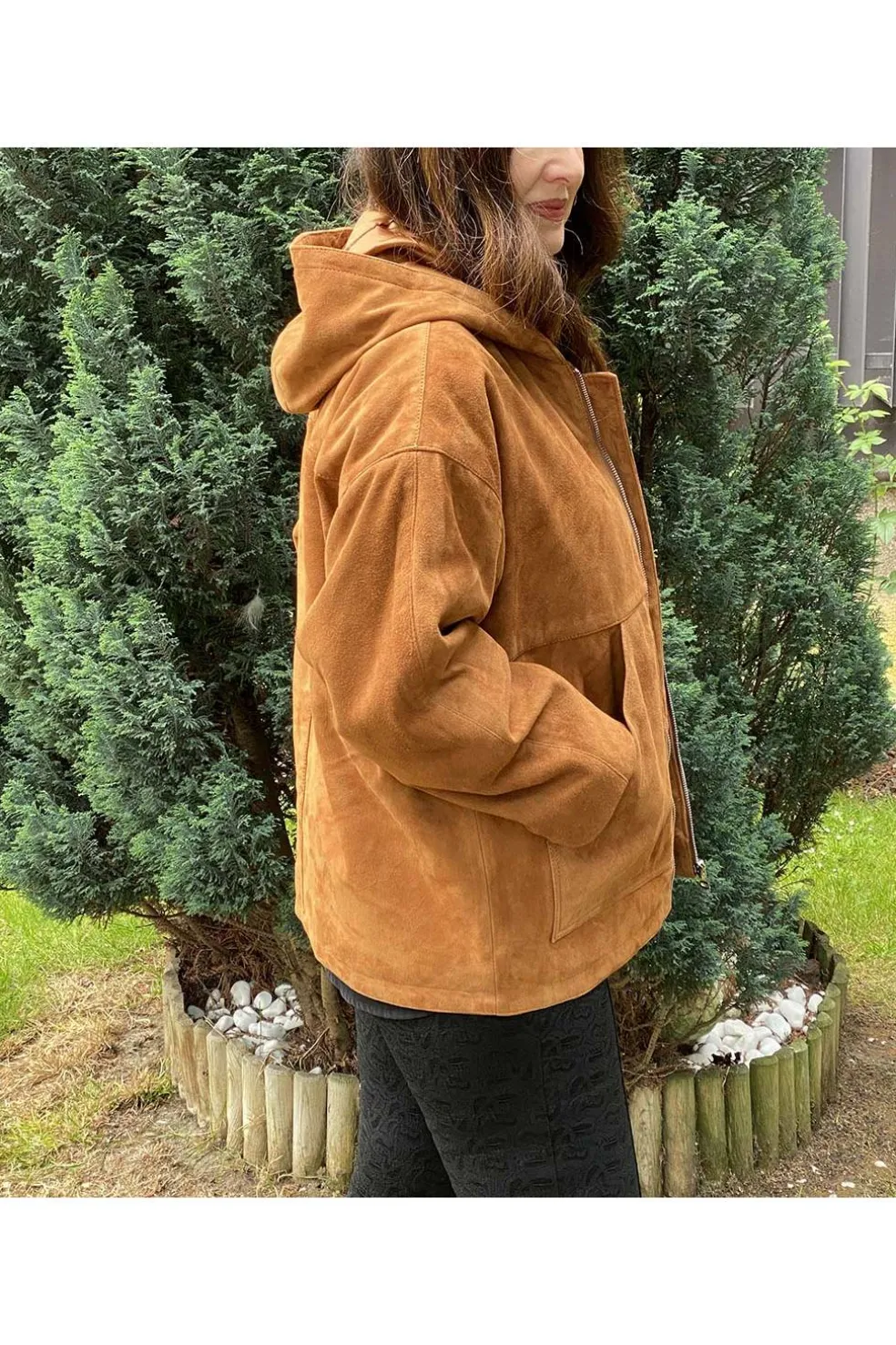 Cazadora de ante Mujer Medinapiel ventin cognac champagne