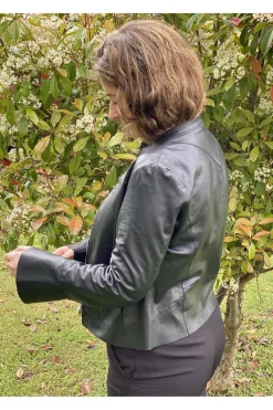 Cazadora de Cuero de Mujer MDP Irati Negro