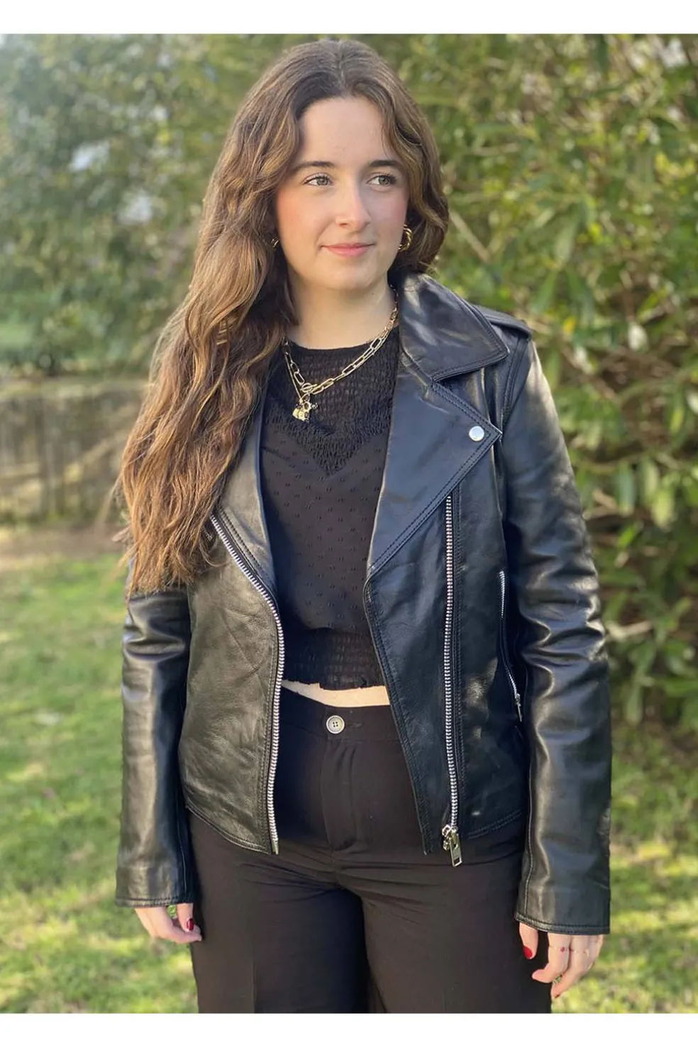 cazadora de cuero estilo perfecto tonny black