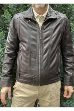 Cazadora de Cuero Hombre MDP Nacho Zeland Brown