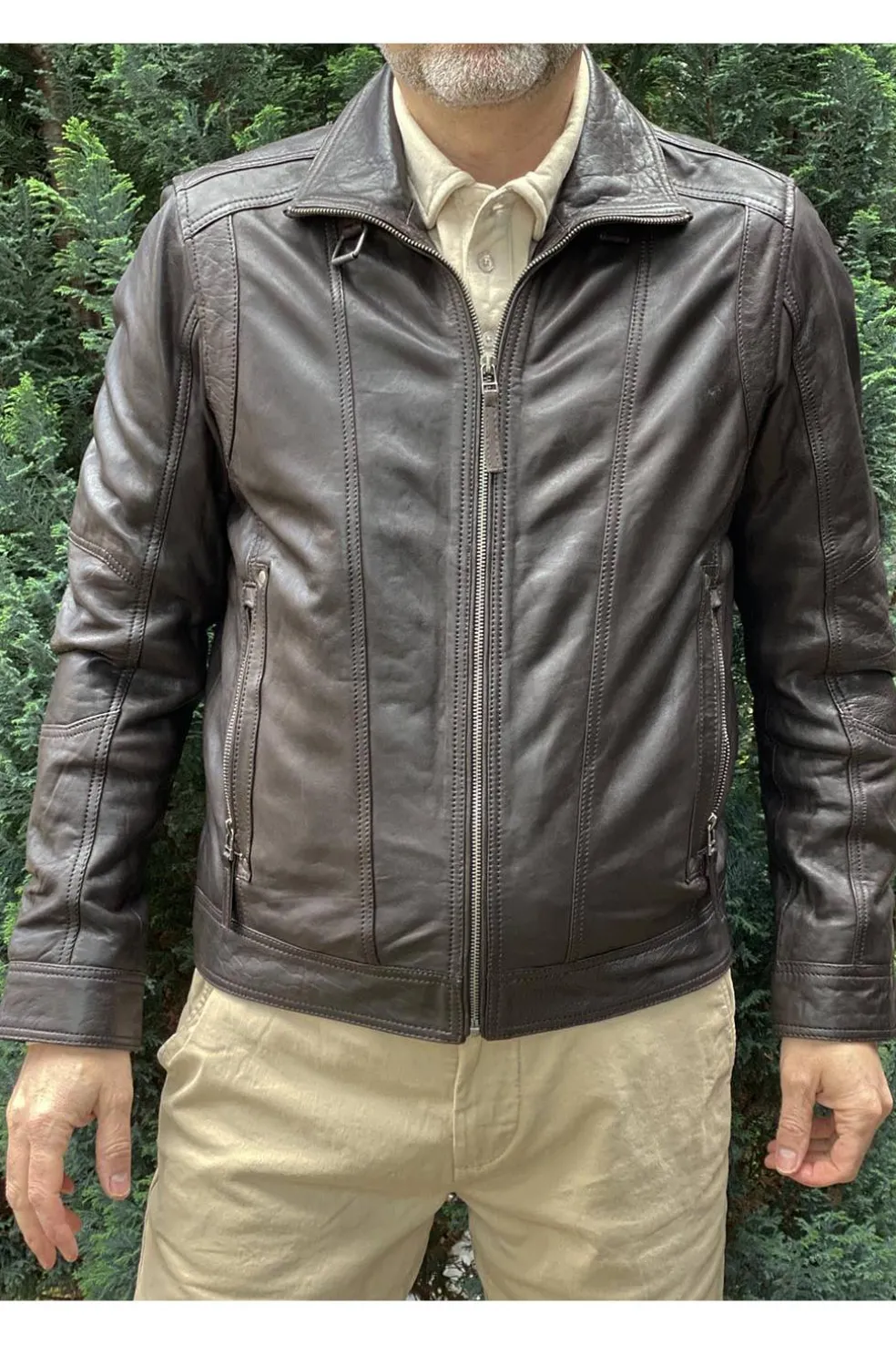 Cazadora de Cuero Hombre MDP Nacho Zeland Brown