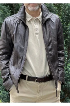 Cazadora de Cuero Hombre MDP Nacho Zeland Brown