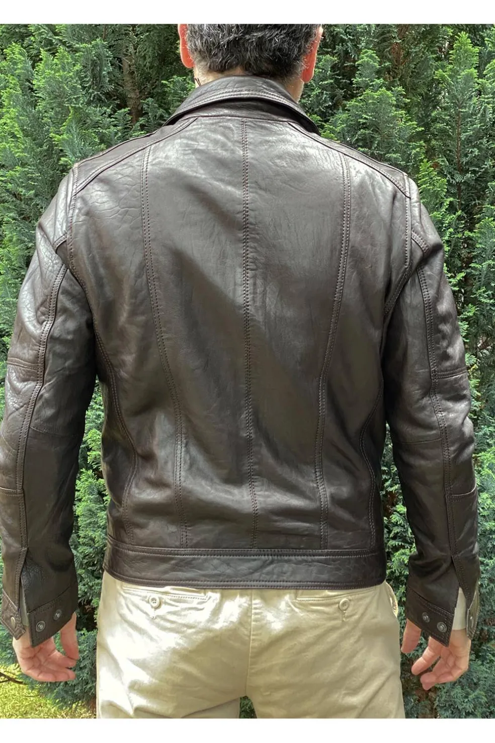 Cazadora de Cuero Hombre MDP Nacho Zeland Brown